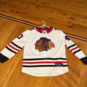 Fanatics White and Red Kids Hockey Jersey